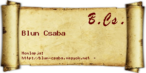 Blun Csaba névjegykártya